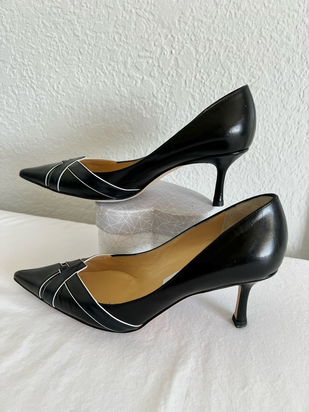 Jimmy Choo Leather Cut-Out Accent Heels - Picture 4 of 7